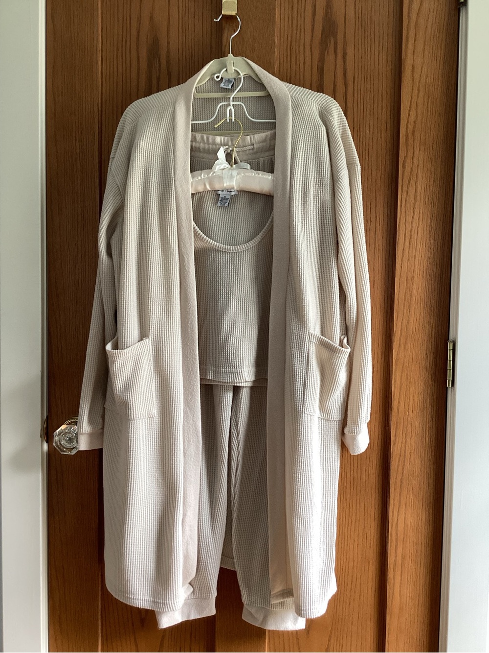 Better Together Beige Waffle Knit Lounge Set - Size XLarge